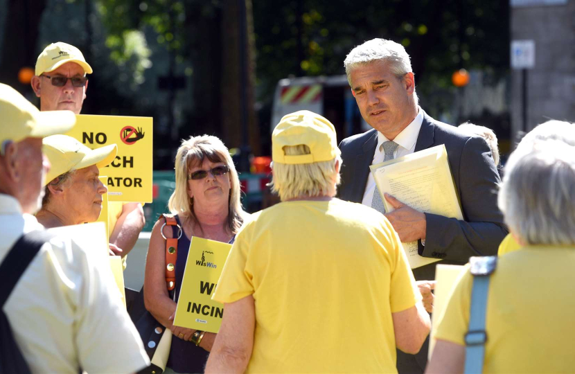 Steve Barclay protesting