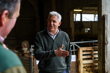 Steve Barclay on a farm visit